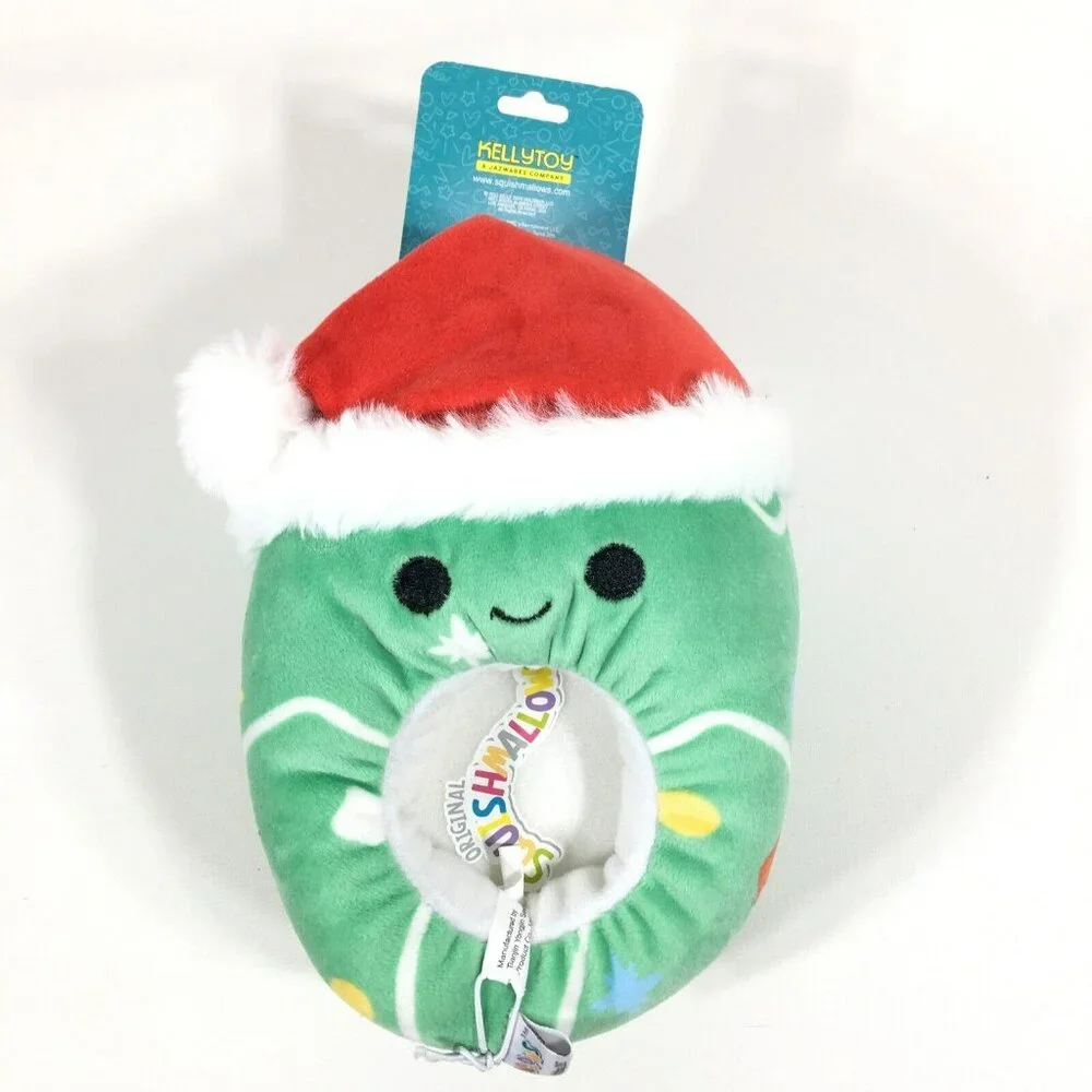 Squishmallows Kids Carol Tree Christmas Slippers Size 11-12 Green